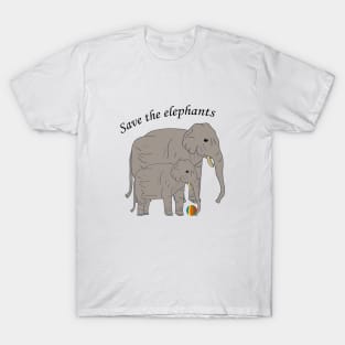 Save the elephants – Mom and Baby T-Shirt